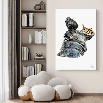 Hippo Fine Art Giclée Matte Poster - HD Printing