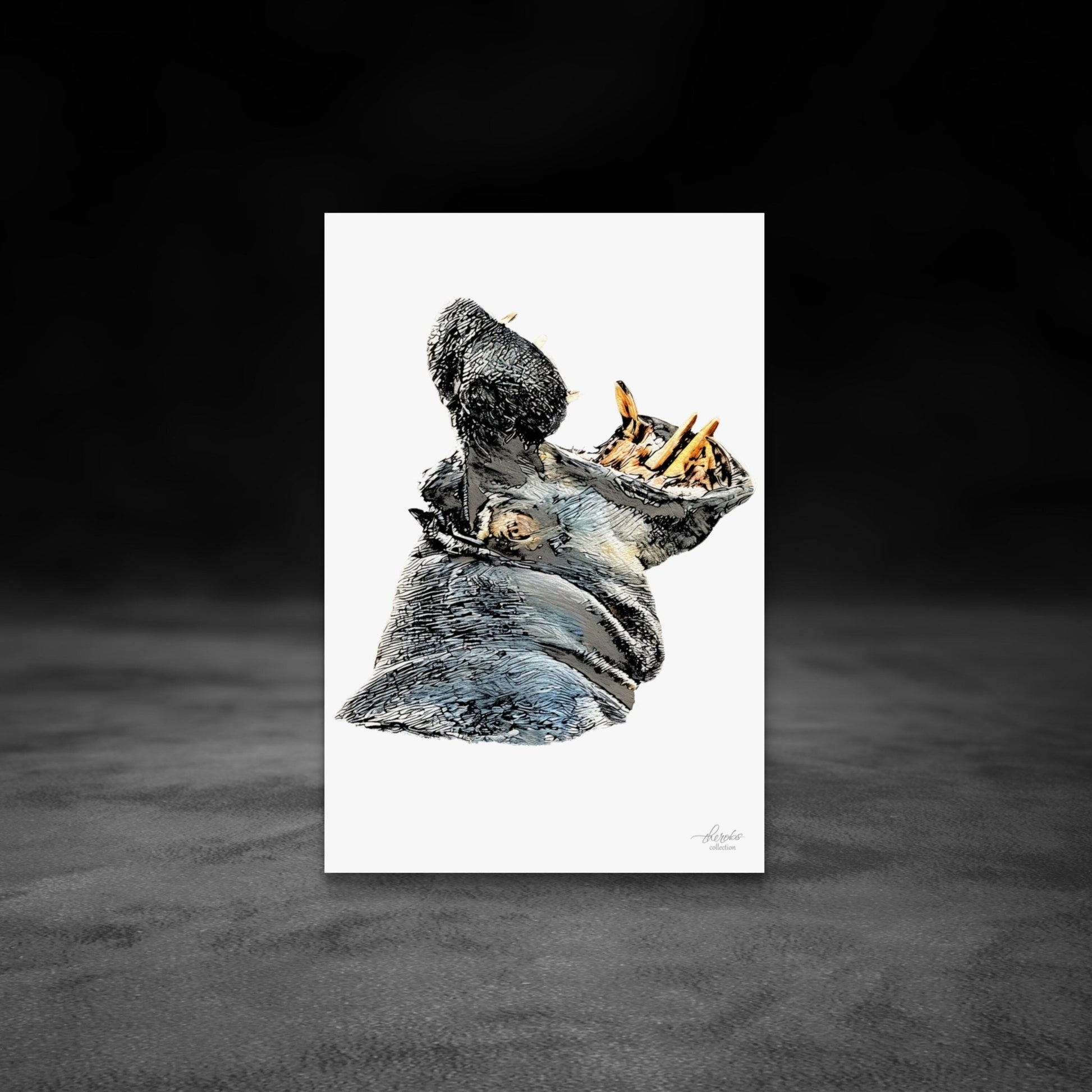Hippo Fine Art Giclée Matte Poster - HD Printing