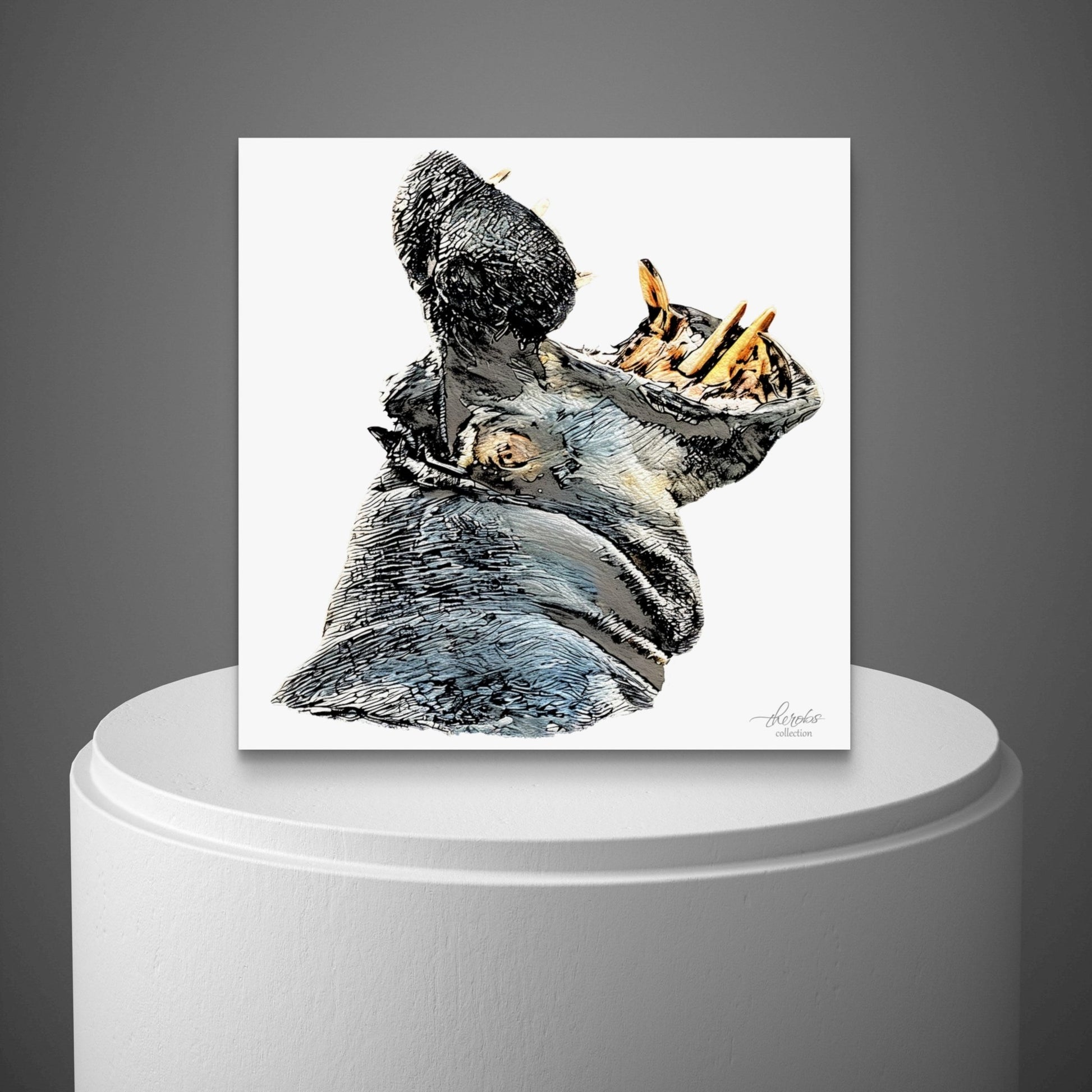Hippo Fine Art Giclée Matte Poster - HD Printing