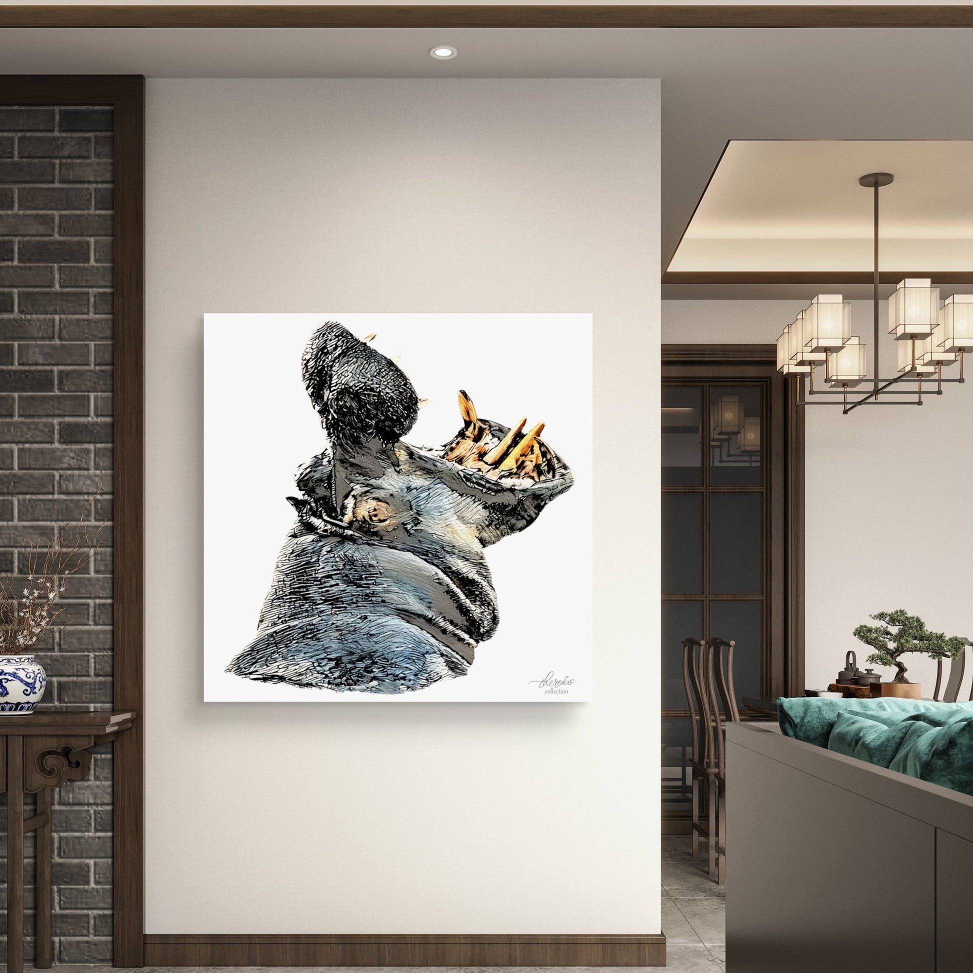 Hippo Fine Art Giclée Matte Poster - HD Printing