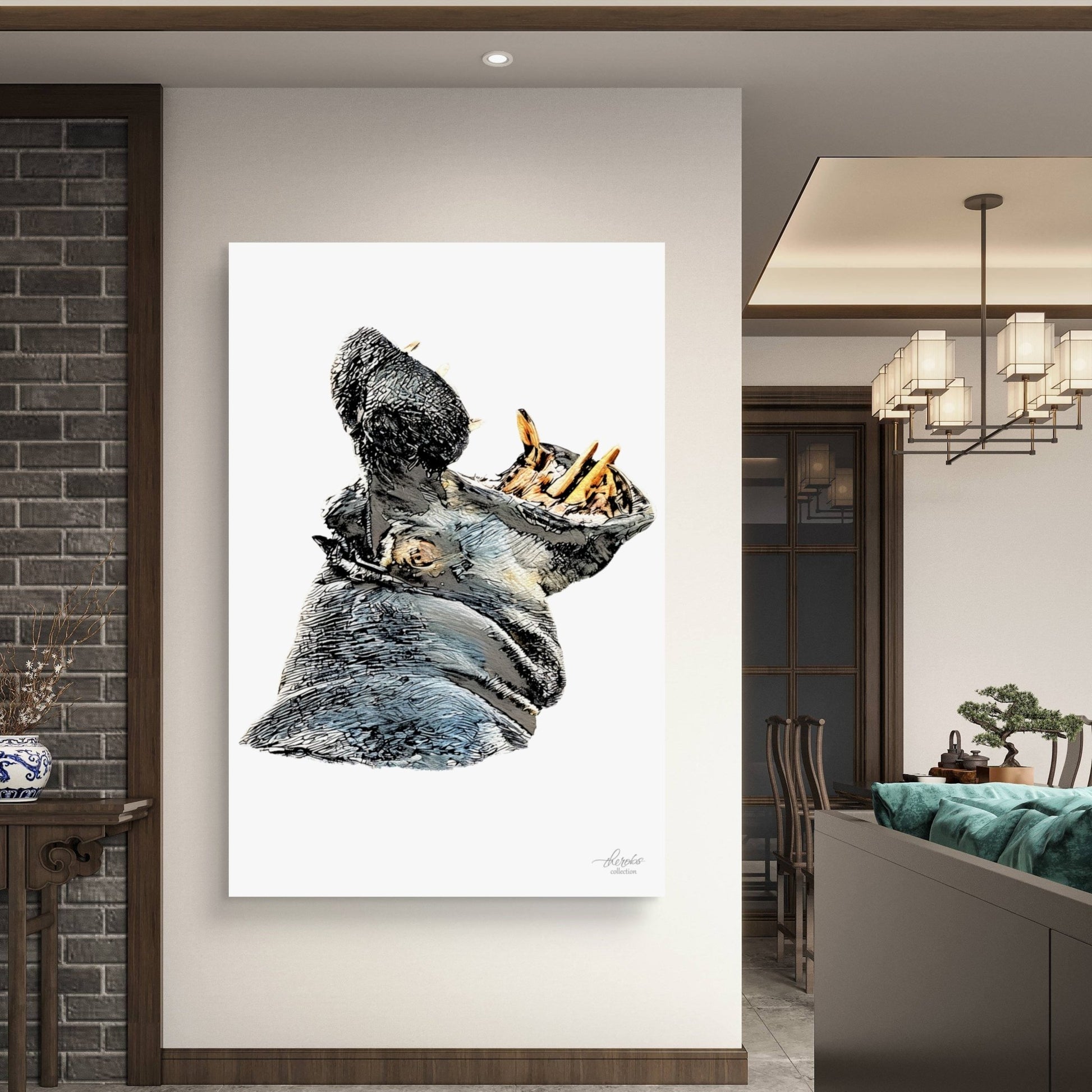 Hippo Fine Art Giclée Matte Poster - HD Printing