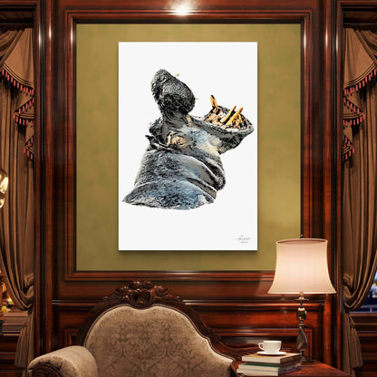 Hippo Fine Art Giclée Matte Poster - HD Printing