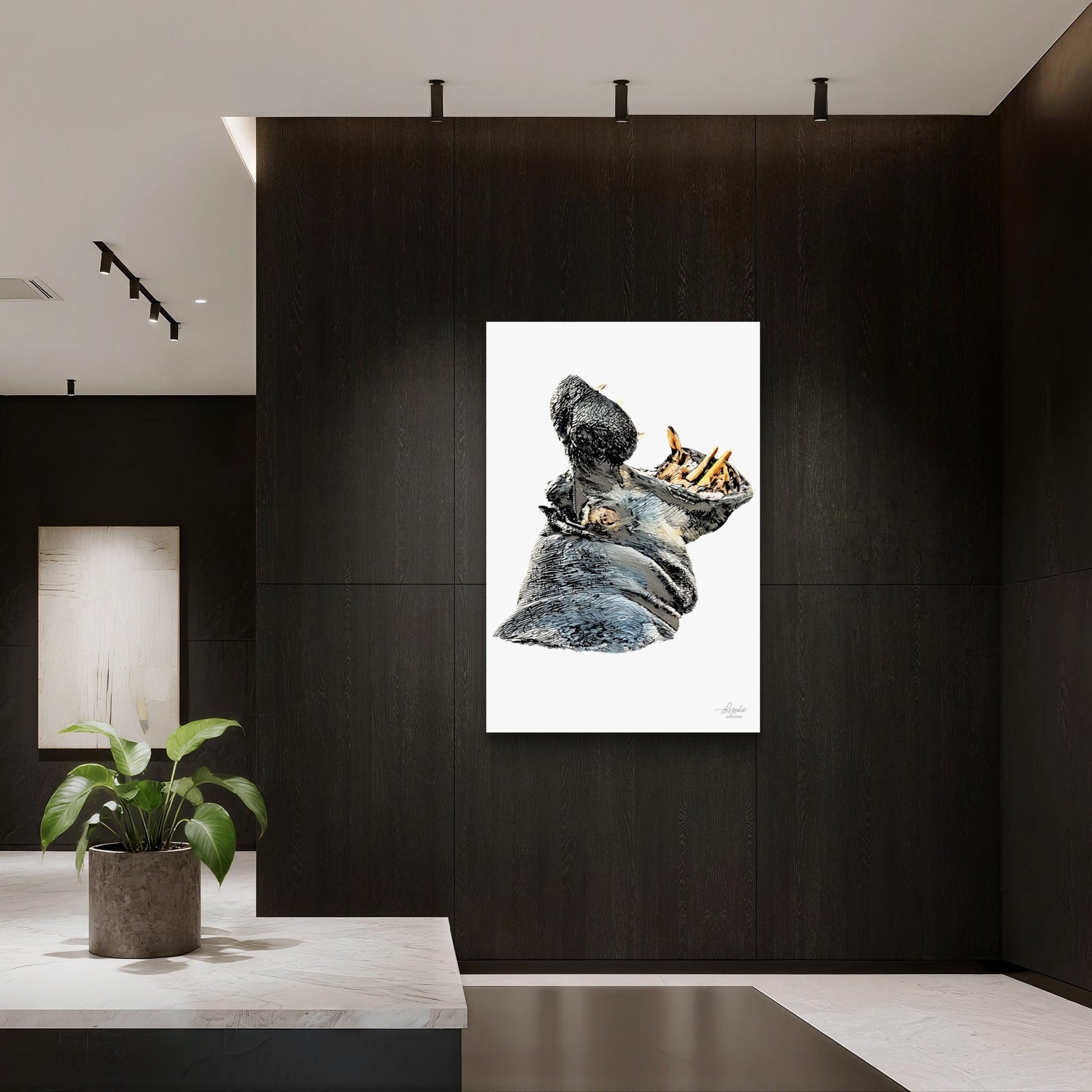 Hippo Fine Art Giclée Matte Poster - HD Printing