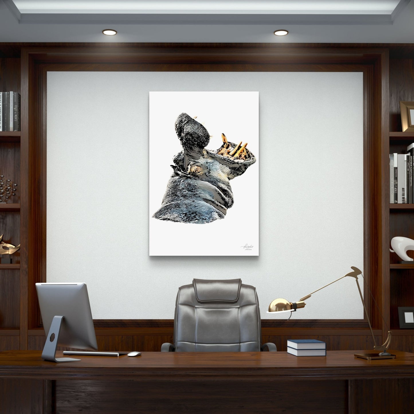 Hippo Fine Art Giclée Matte Poster - HD Printing