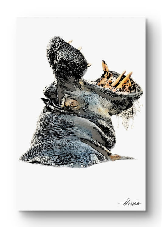 Hippo Fine Art Poster - HD Printing