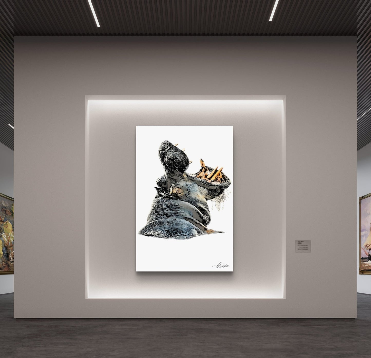 Hippo Fine Art Poster - HD Printing