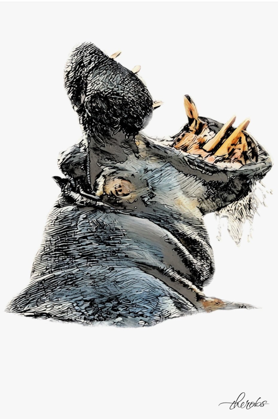 Hippo Fine Art Poster - HD Printing