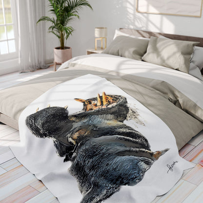 Hippo Fleece Blanket - HD Printing