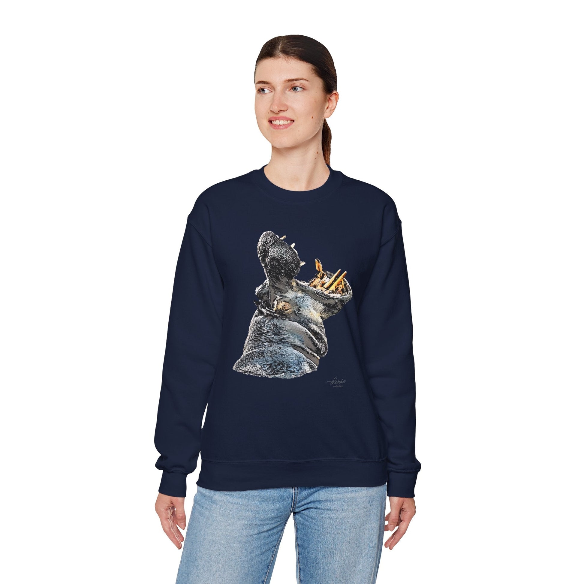Hippo Heavy Unisex Sweatshirt - HD Printing