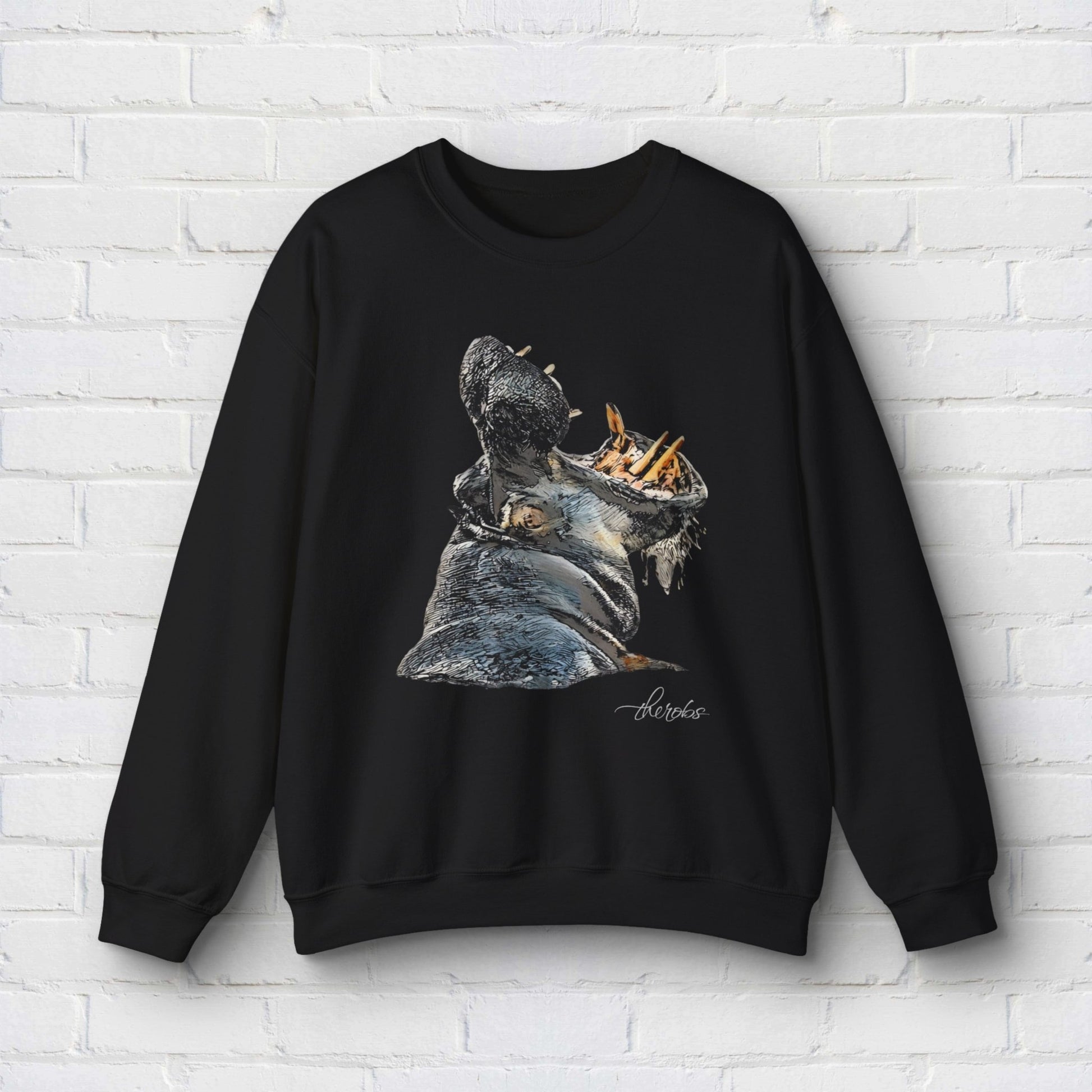 Hippo Heavy Unisex Sweatshirt - HD Printing