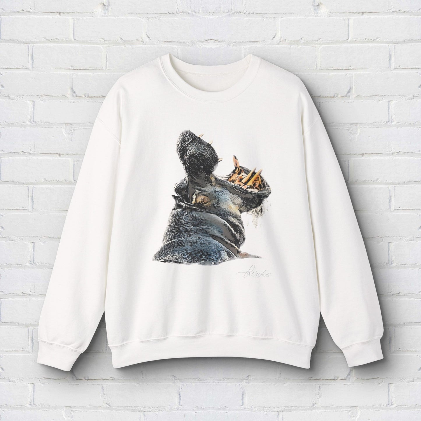 Hippo Heavy Unisex Sweatshirt - HD Printing