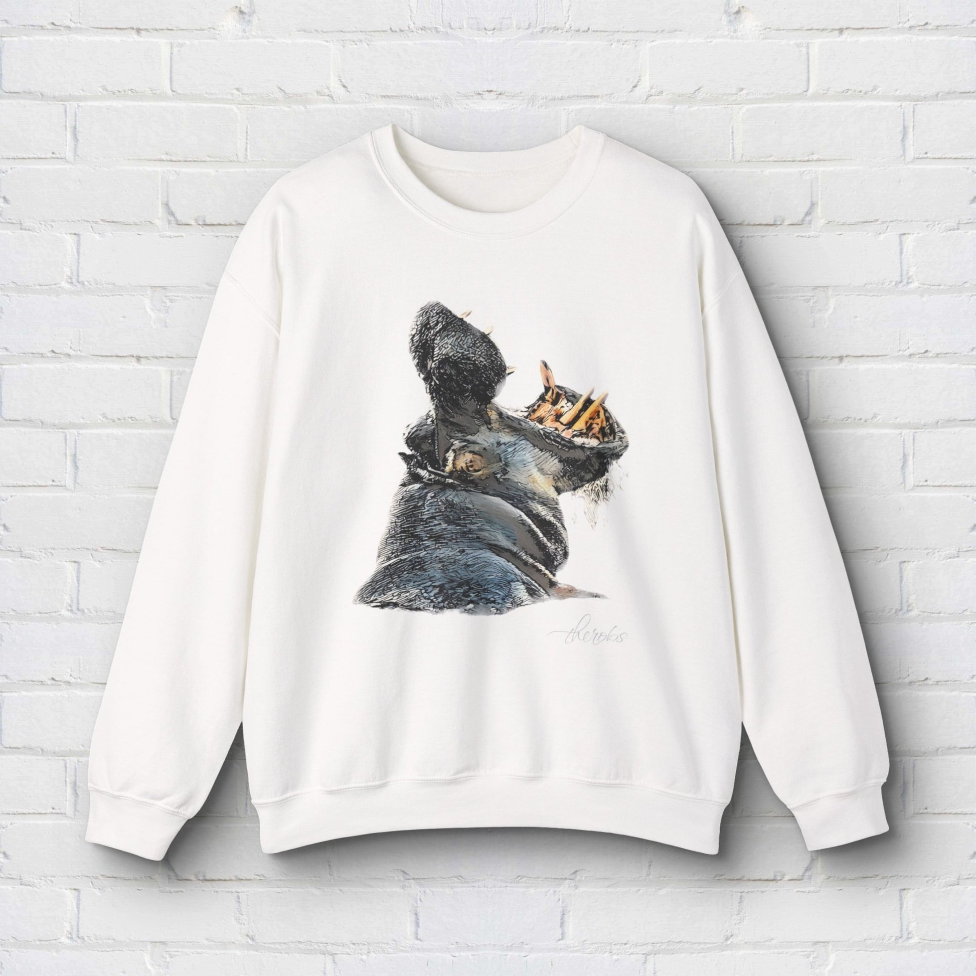 Hippo Heavy Unisex Sweatshirt - HD Printing