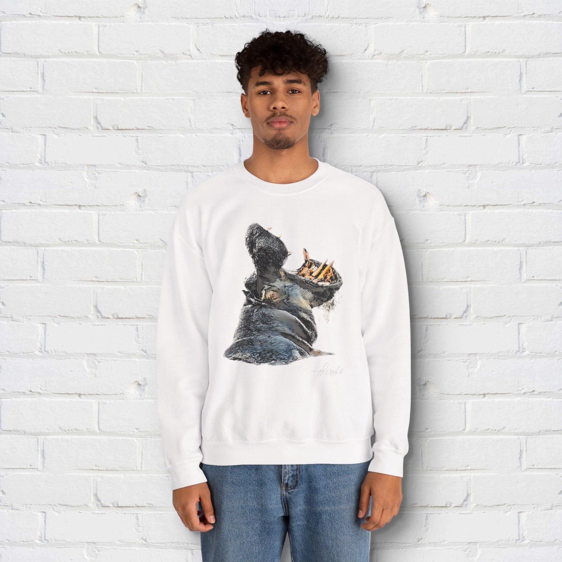 Hippo Heavy Unisex Sweatshirt - HD Printing