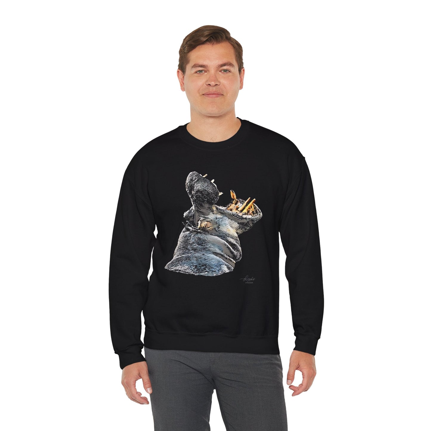 Hippo Heavy Unisex Sweatshirt - HD Printing