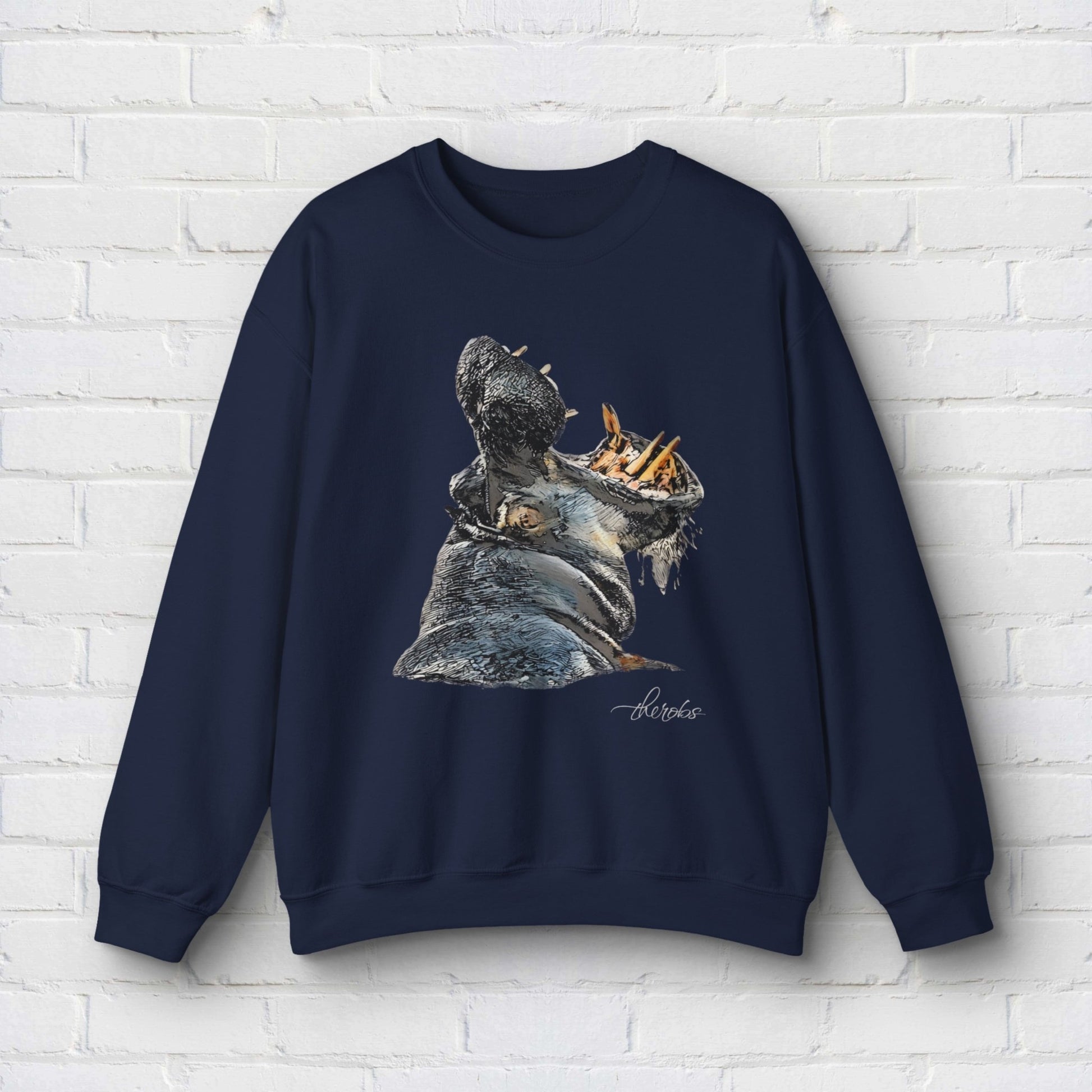 Hippo Heavy Unisex Sweatshirt - HD Printing