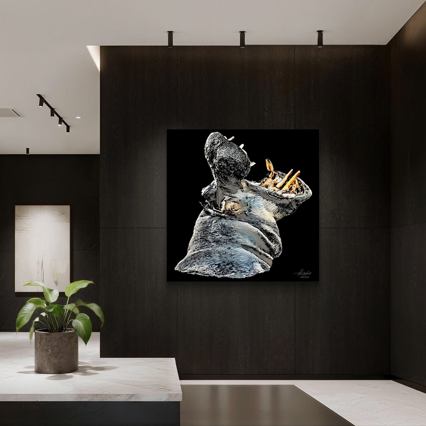 Hippo Indoor & Outdoor HD Silk Poster - HD Printing