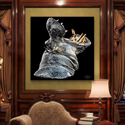 Hippo Indoor & Outdoor HD Silk Poster - HD Printing