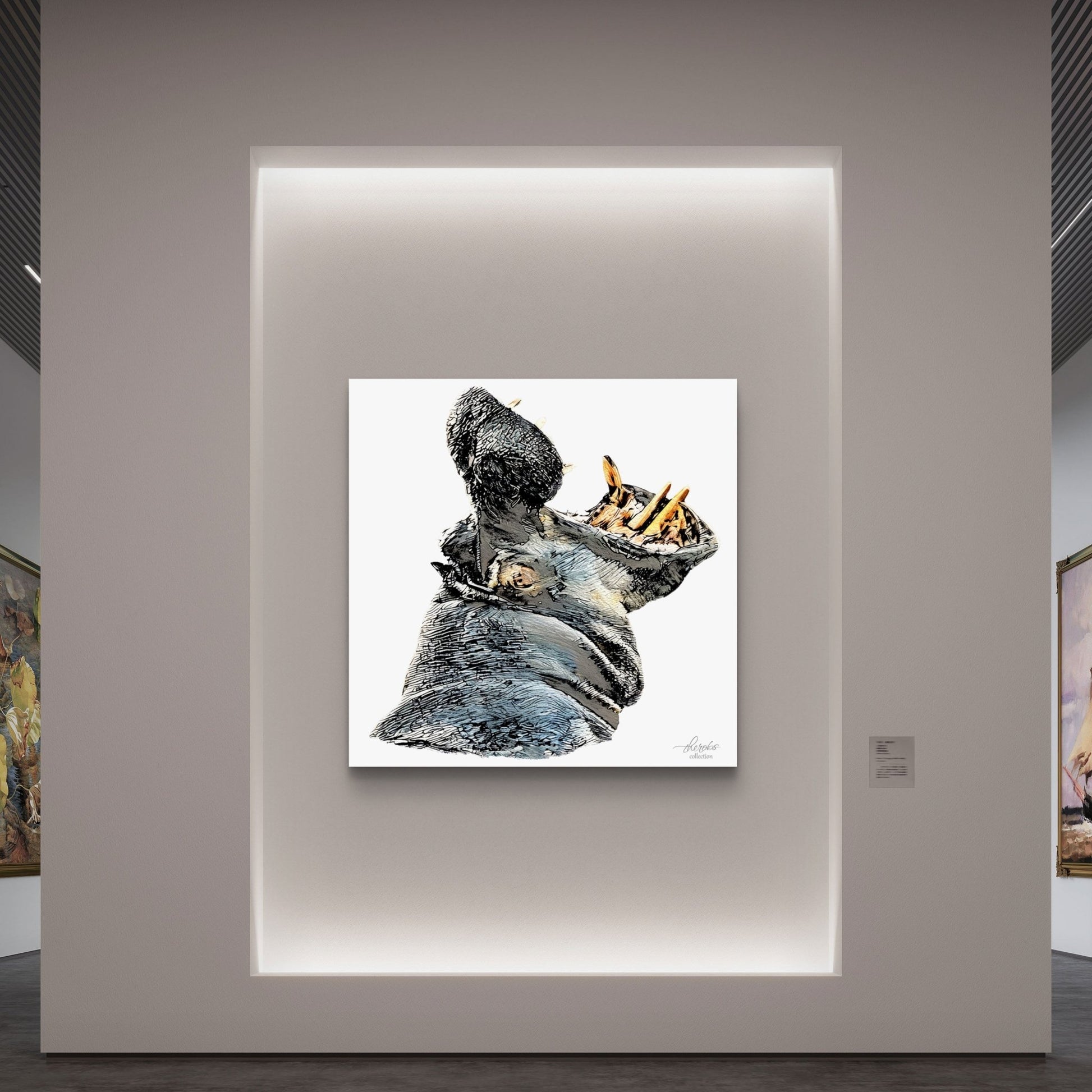 Hippo Indoor & Outdoor HD Silk Poster - HD Printing