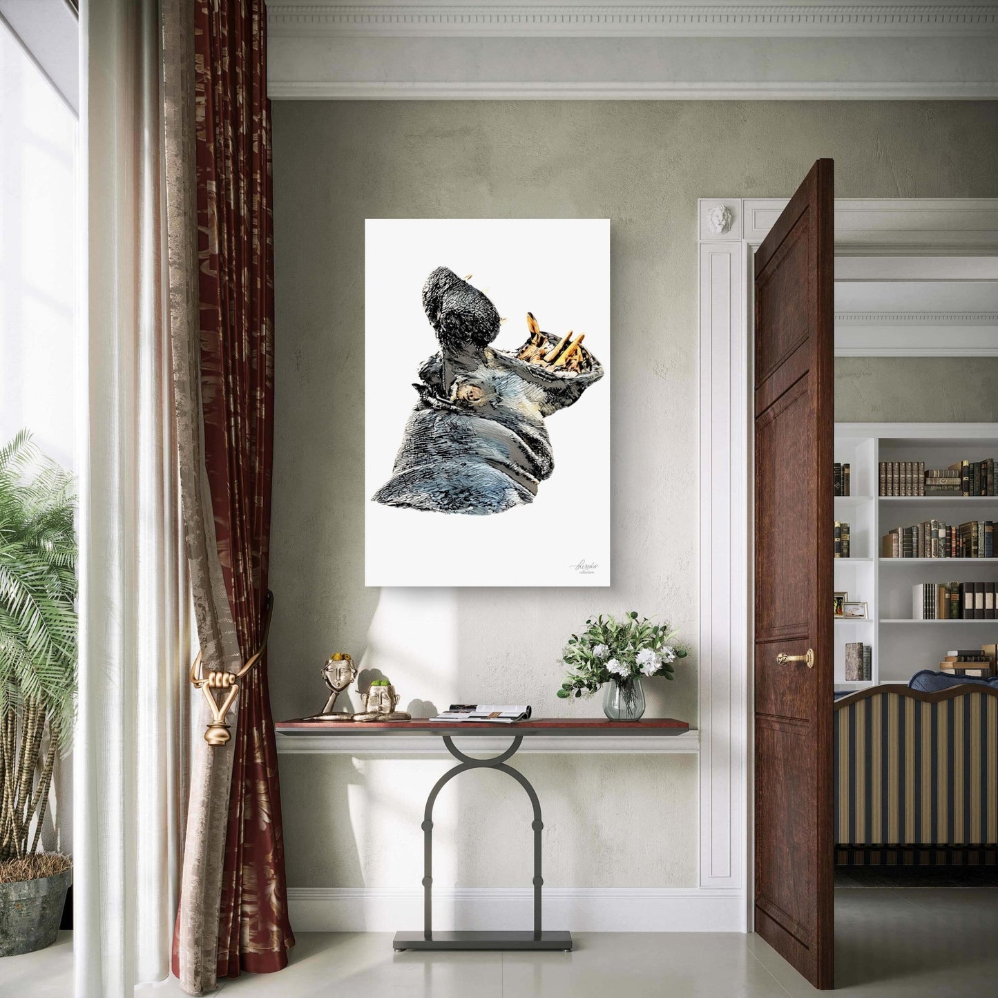 Hippo Indoor & Outdoor HD Silk Poster - HD Printing