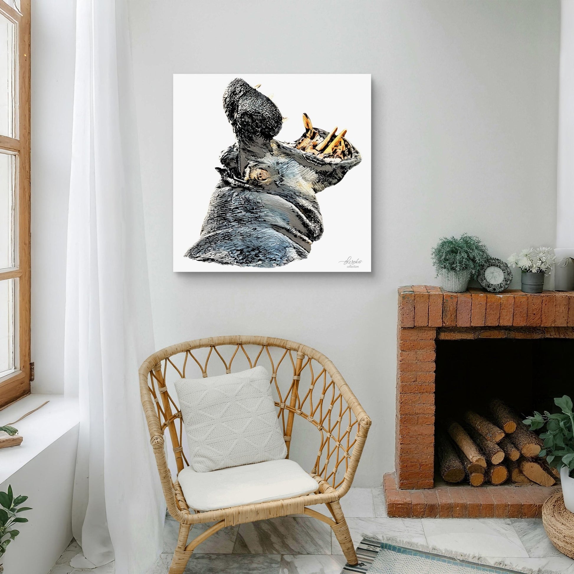 Hippo Indoor & Outdoor HD Silk Poster - HD Printing