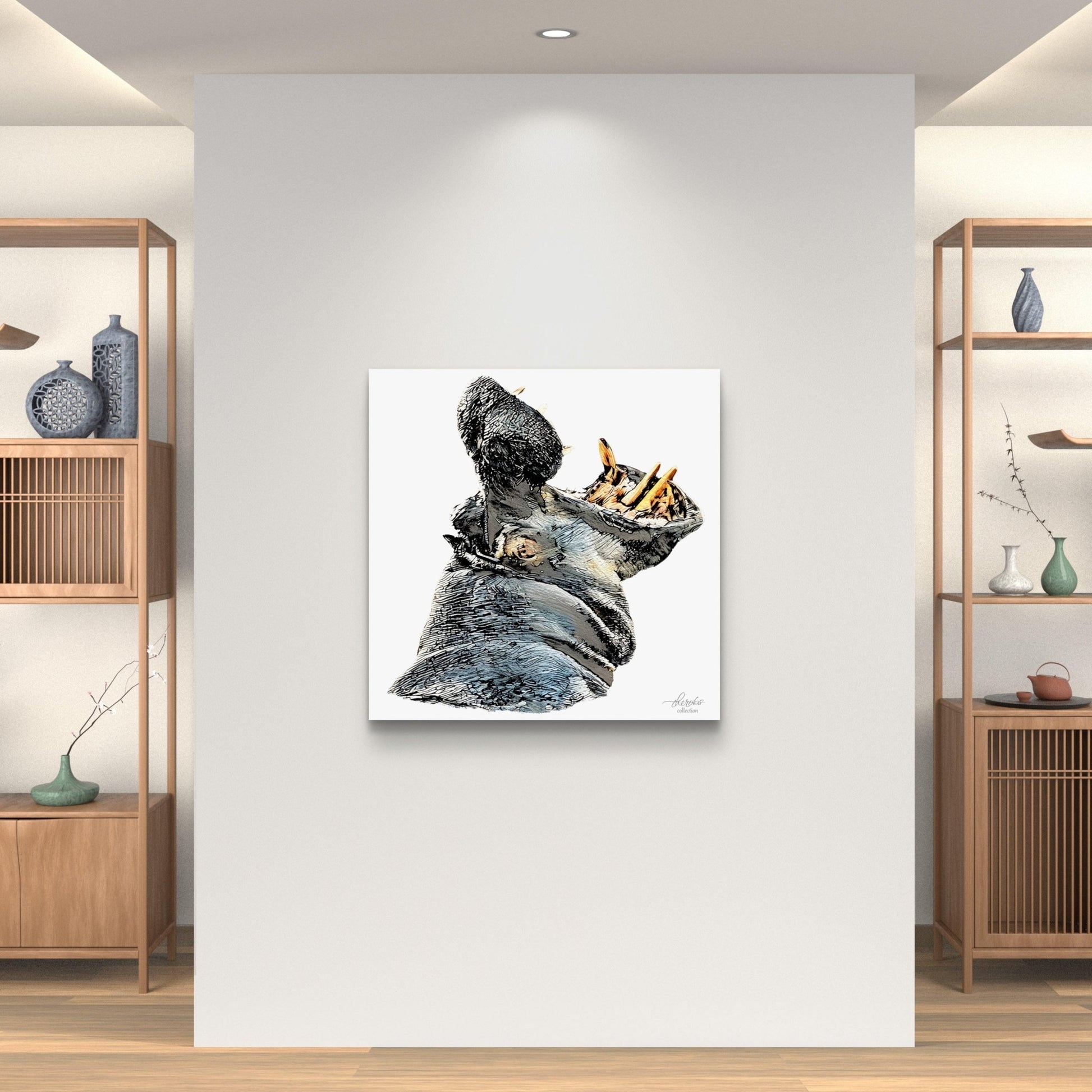 Hippo Indoor & Outdoor HD Silk Poster - HD Printing