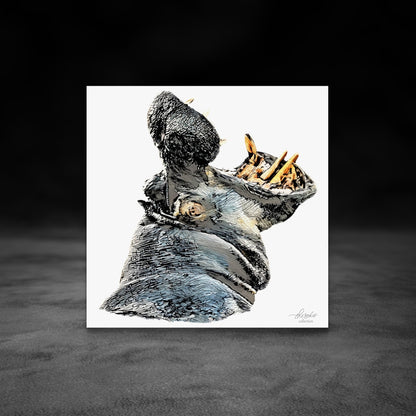 Hippo Indoor & Outdoor HD Silk Poster - HD Printing