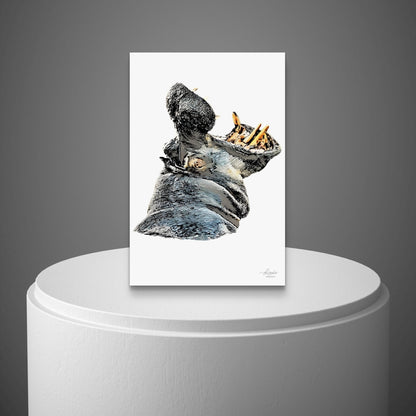 Hippo Satin Stretched Canvas Print - HD Printing