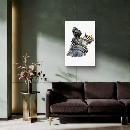 Hippo Satin Stretched Canvas Print - HD Printing
