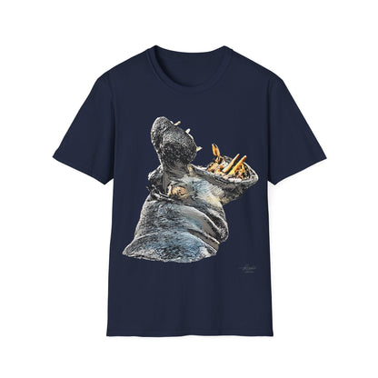 Hippo Unisex Cotton T-Shirt - HD Printing