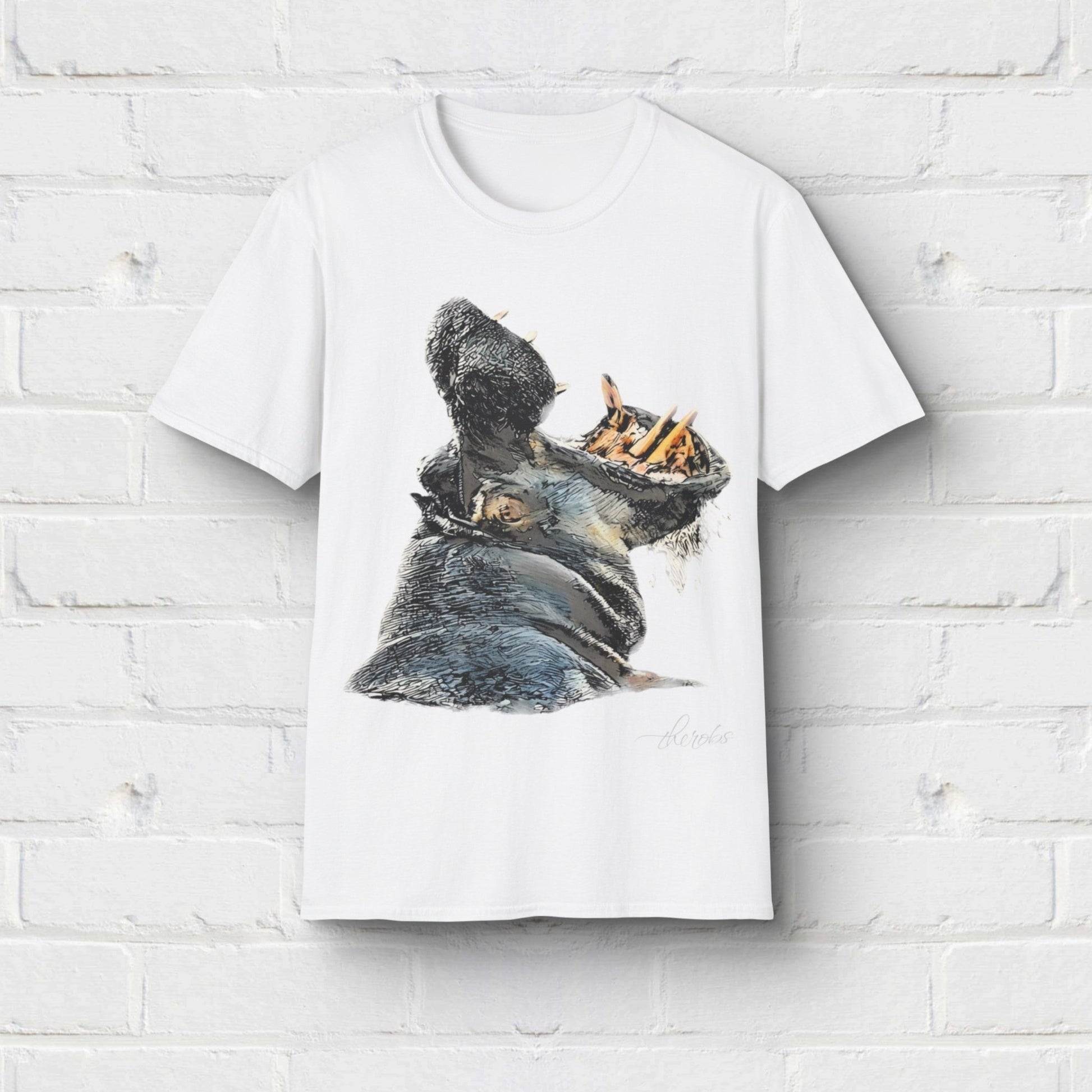 Hippo Unisex Cotton T-Shirt - HD Printing