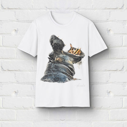 Hippo Unisex Cotton T-Shirt - HD Printing