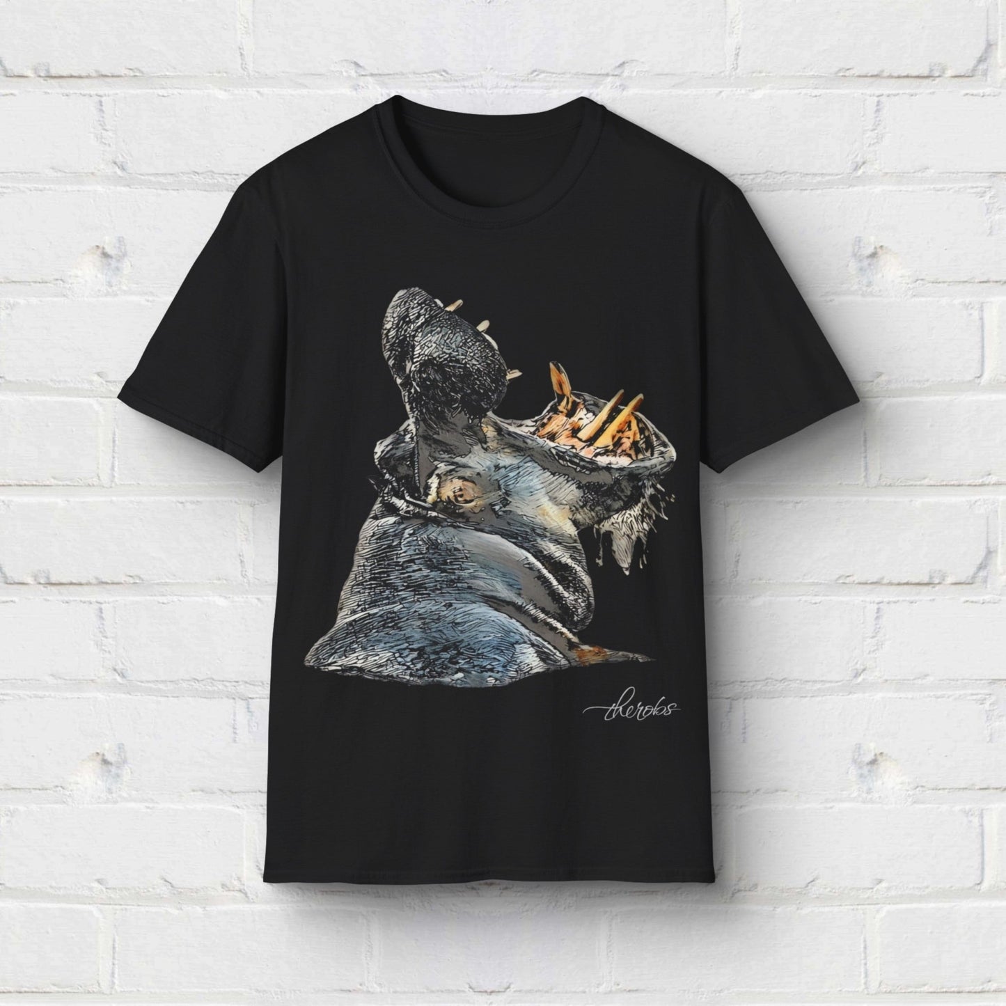 Hippo Unisex Cotton T-Shirt - HD Printing
