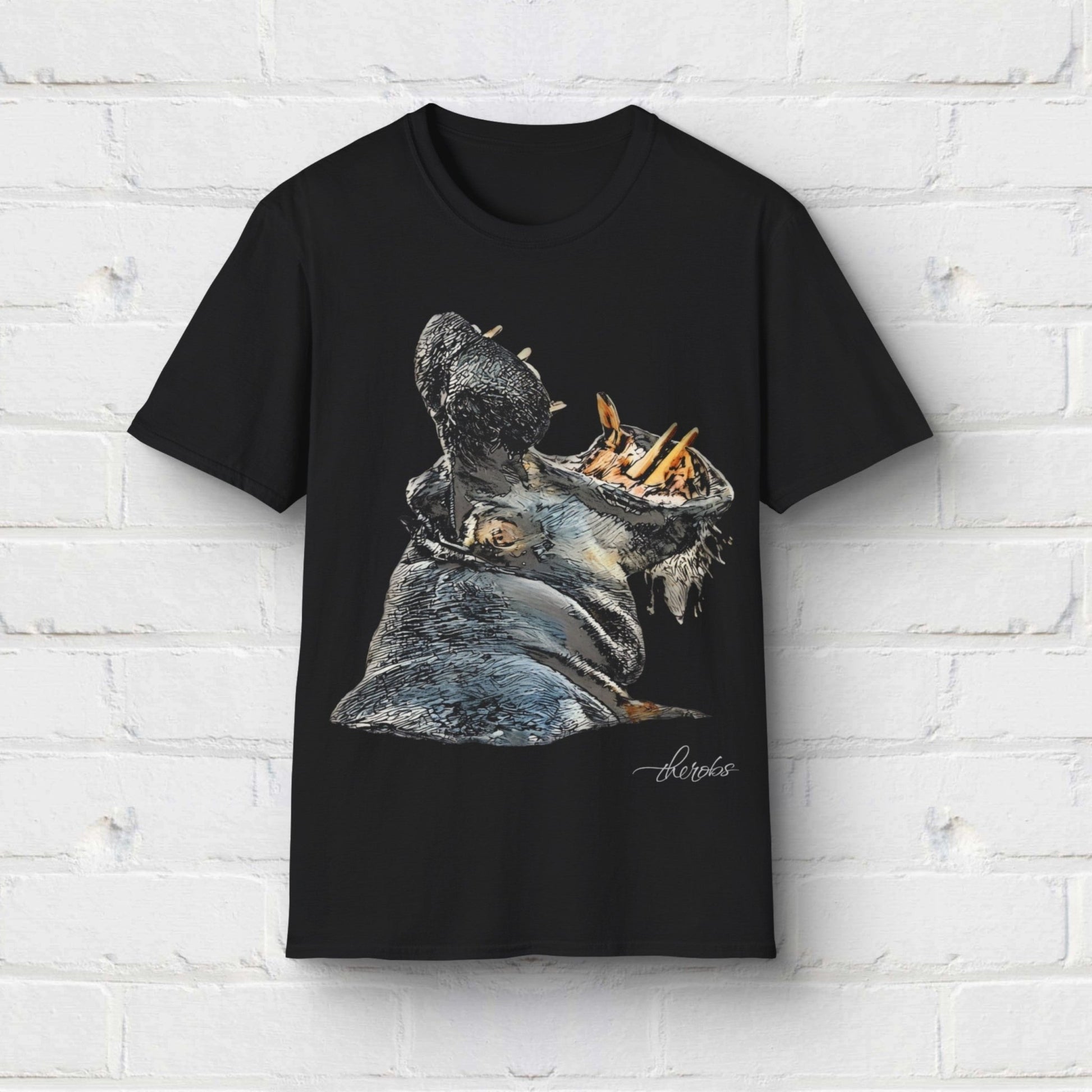 Hippo Unisex Cotton T-Shirt - HD Printing