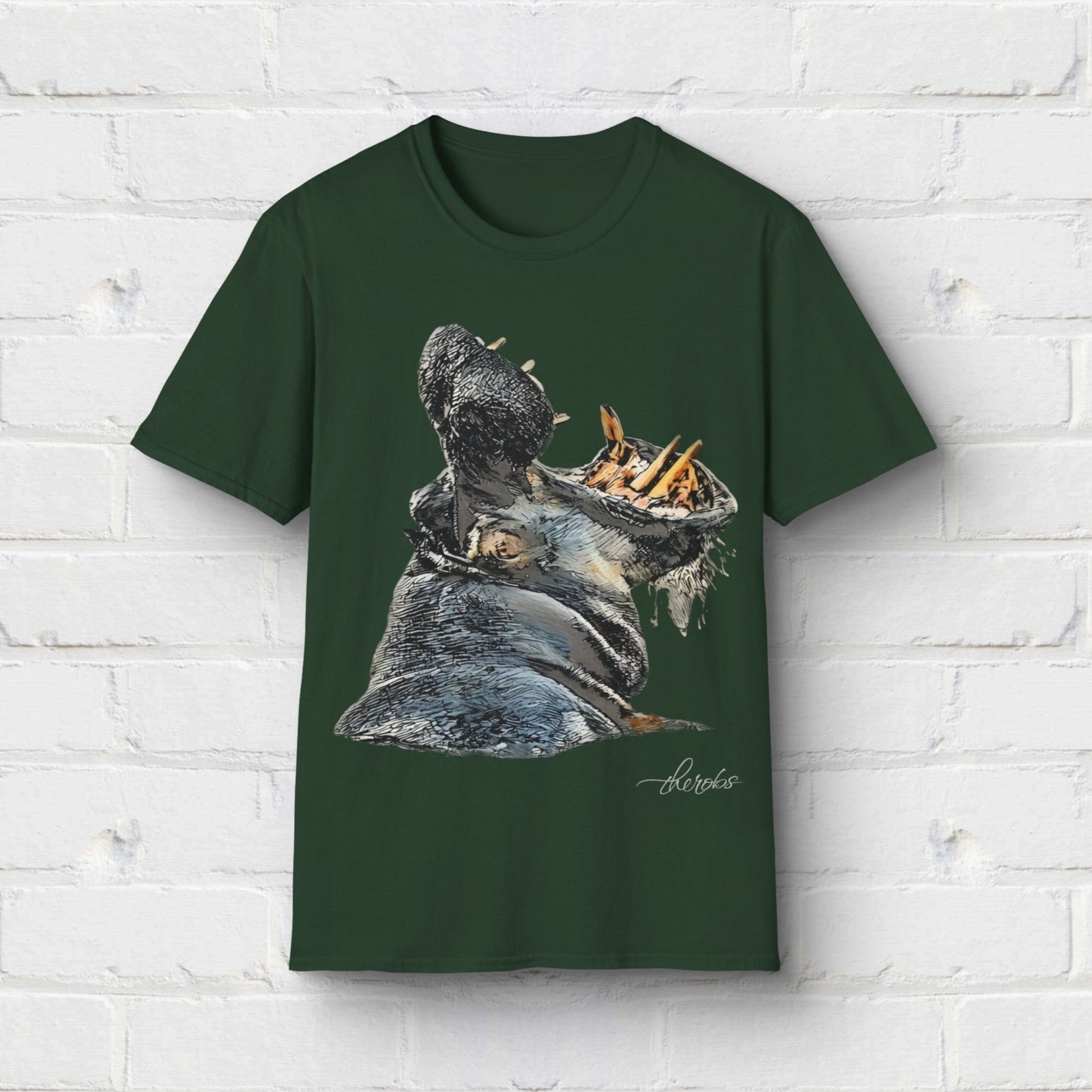 Hippo Unisex Cotton T-Shirt - HD Printing