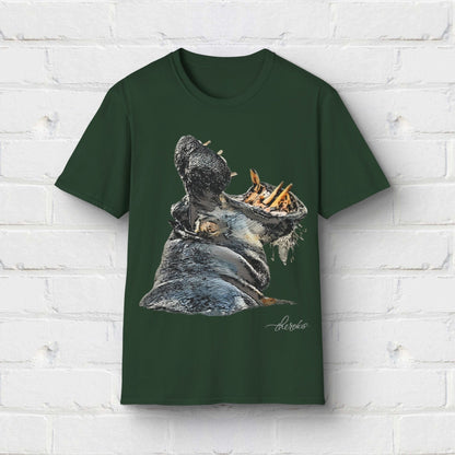 Hippo Unisex Cotton T-Shirt - HD Printing