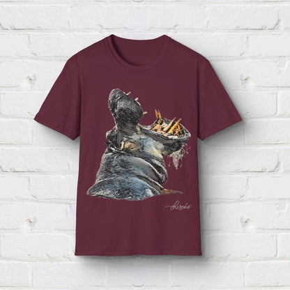 Hippo Unisex Cotton T-Shirt - HD Printing