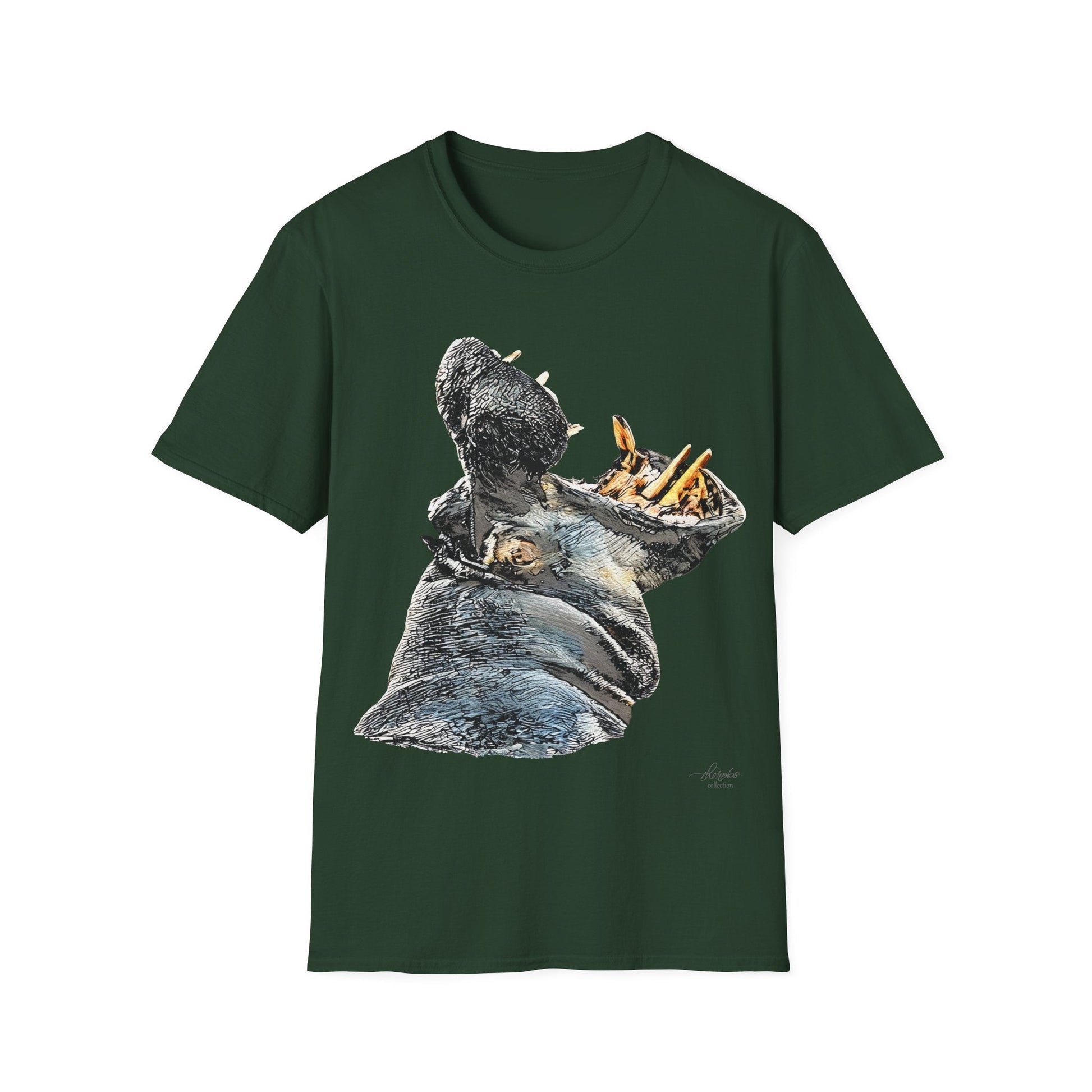 Hippo Unisex Cotton T-Shirt - HD Printing