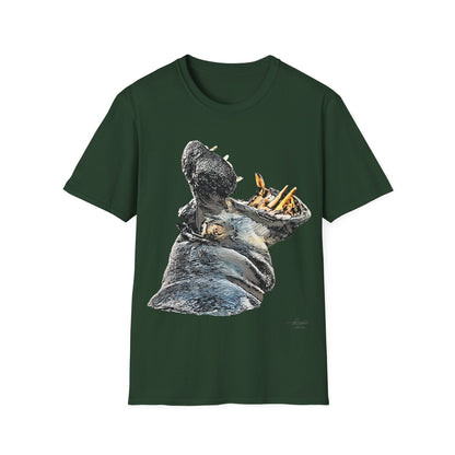 Hippo Unisex Cotton T-Shirt - HD Printing