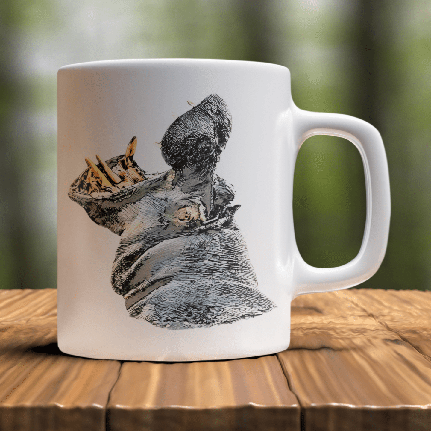 Hippo White Ceramic 11oz Mug - HD Printing