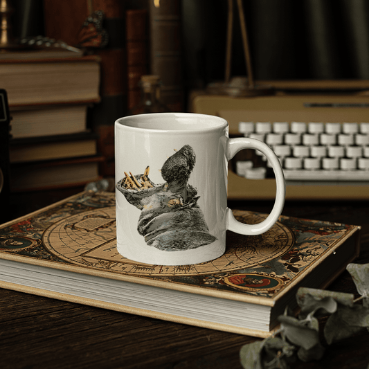 Hippo White Ceramic 11oz Mug - HD Printing