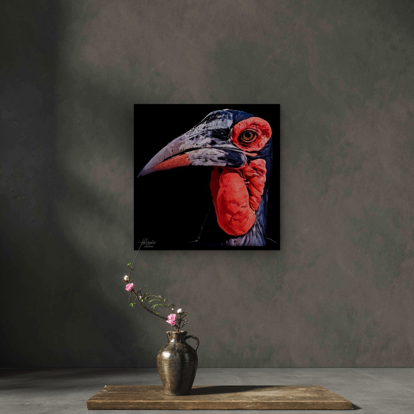 Hornbill Indoor & Outdoor HD Black Silk Poster - HD Printing