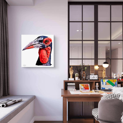 Hornbill Satin Stretched Canvas Print - HD Printing