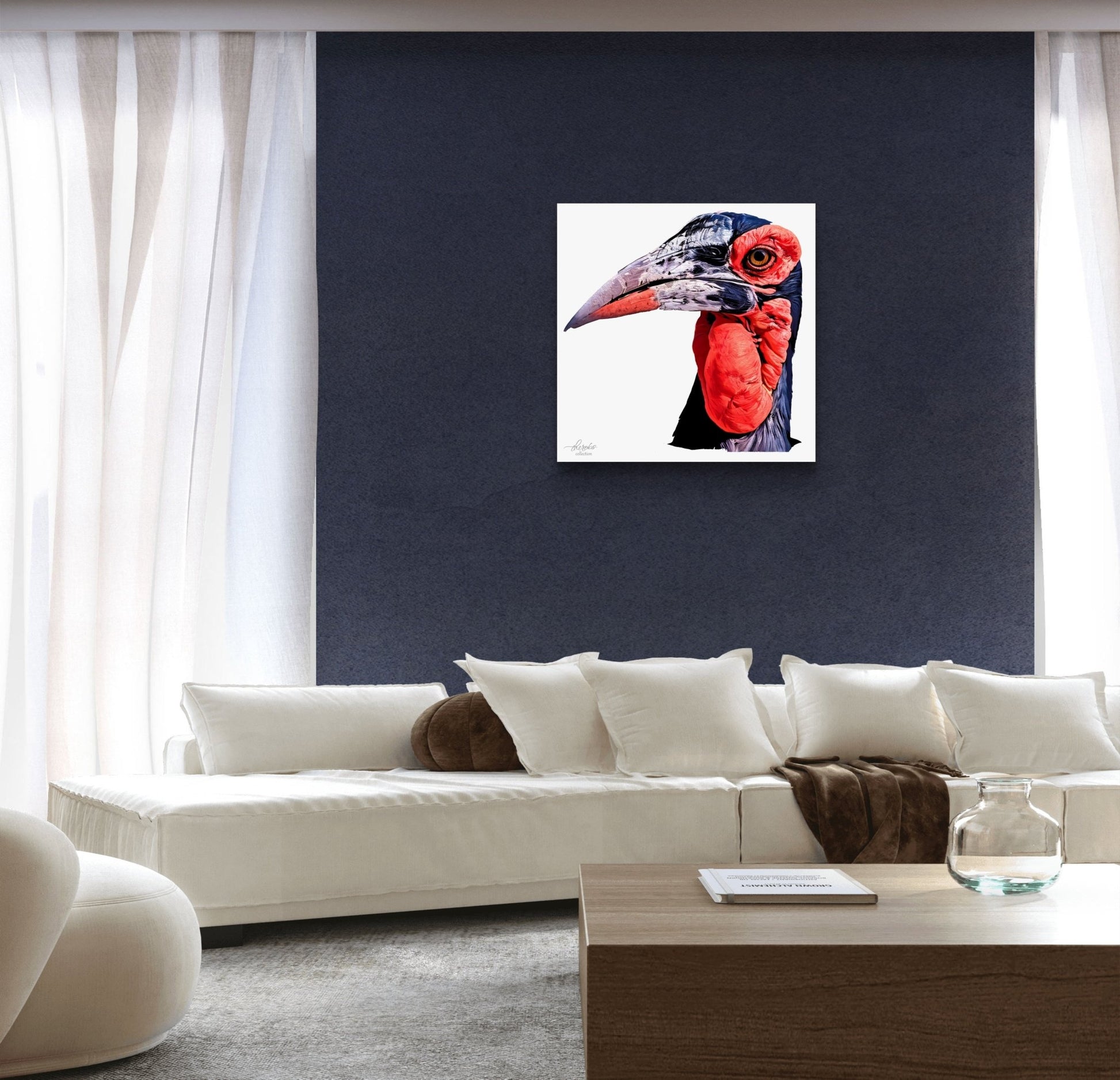 Hornbill Satin Stretched Canvas Print - HD Printing