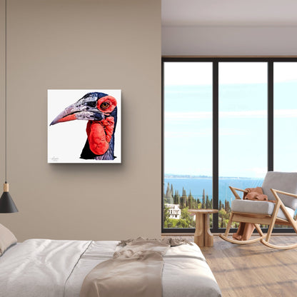 Hornbill Satin Stretched Canvas Print - HD Printing