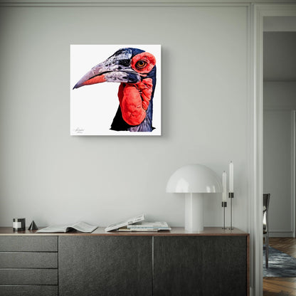 Hornbill Satin Stretched Canvas Print - HD Printing