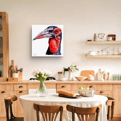 Hornbill Satin Stretched Canvas Print - HD Printing