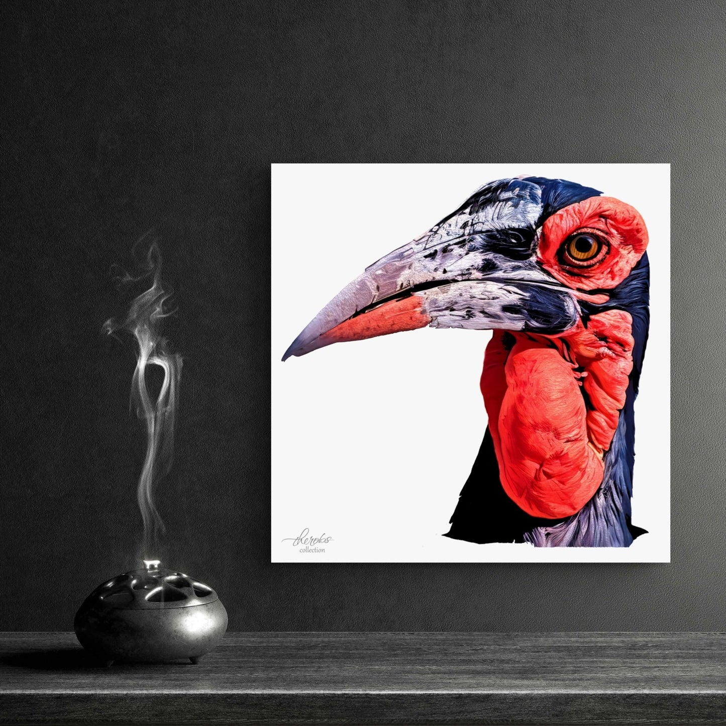 Hornbill Satin Stretched Canvas Print - HD Printing