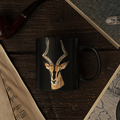 Impala 15oz Large Black Ceramic Mug - HD Printing