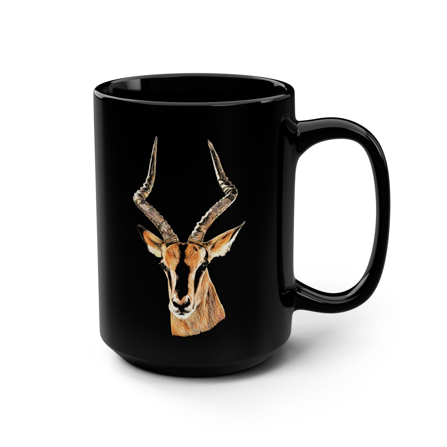 Impala 15oz Large Black Ceramic Mug - HD Printing