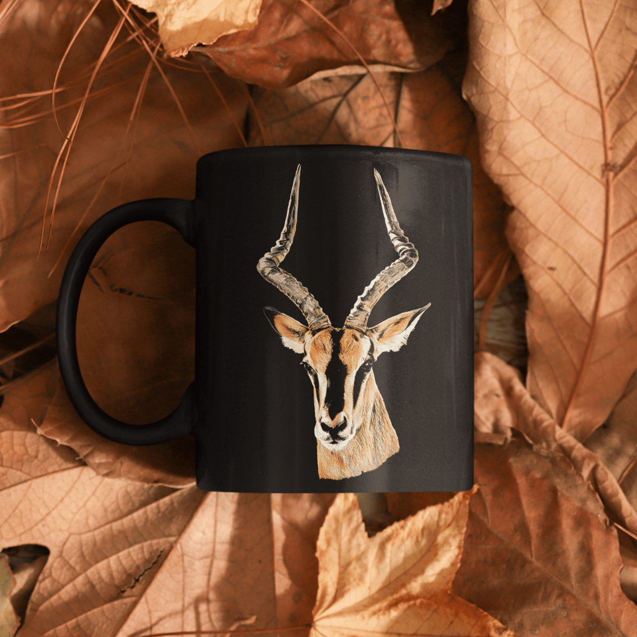 Impala 15oz Large Black Ceramic Mug - HD Printing